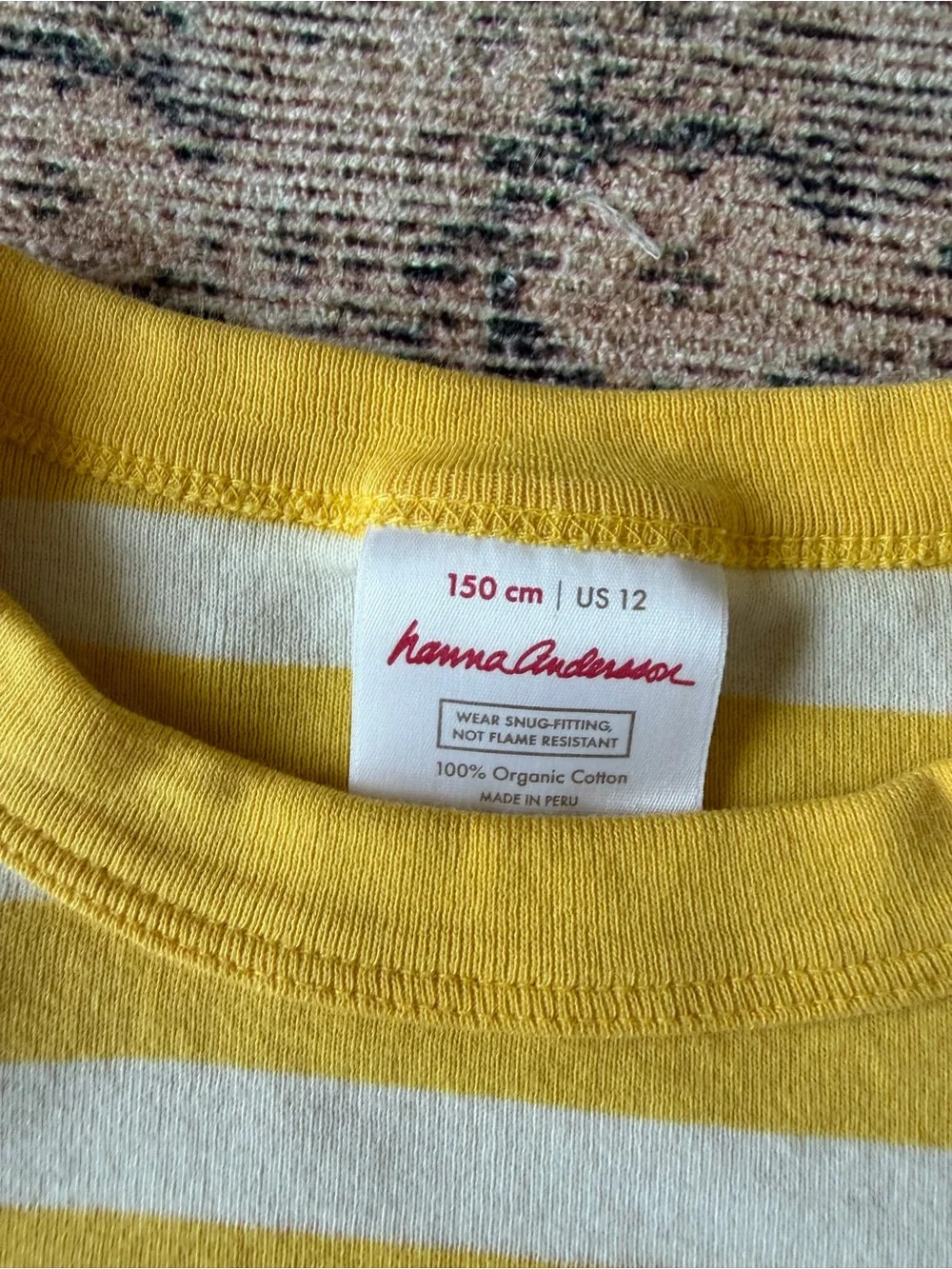 Hanna Andersson Yellow & White Striped Kids Pajama Set
